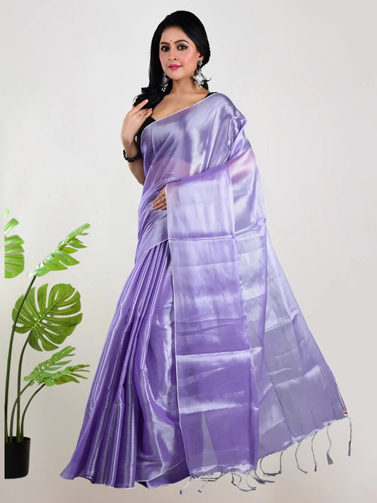 Lavender Handloom Tissue Saree