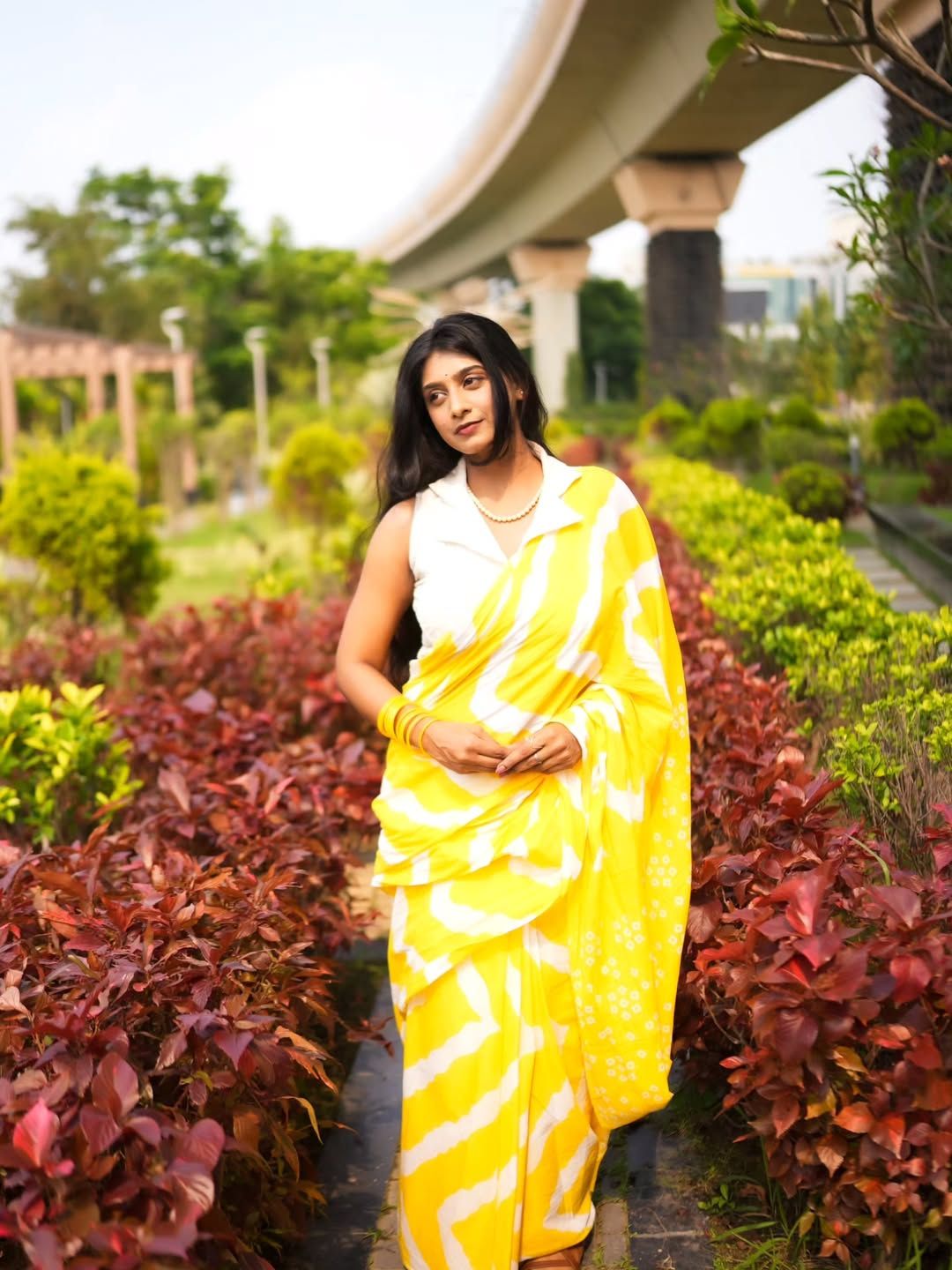 Sunehri Dhaara| Yellow Handloom Cotton Saree