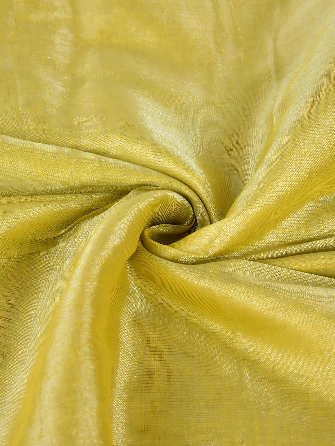 Citrine Breeze | Lime Yellow Handloom Tissue saree