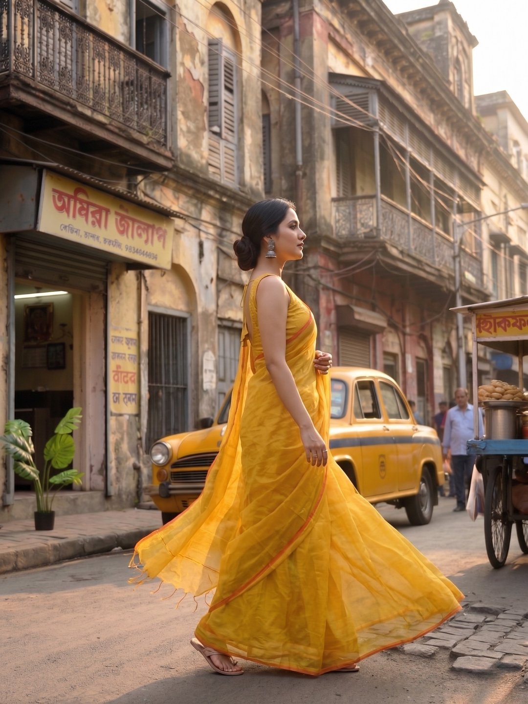 Haldi Kiran | Yellow Handloom Tissue Saree