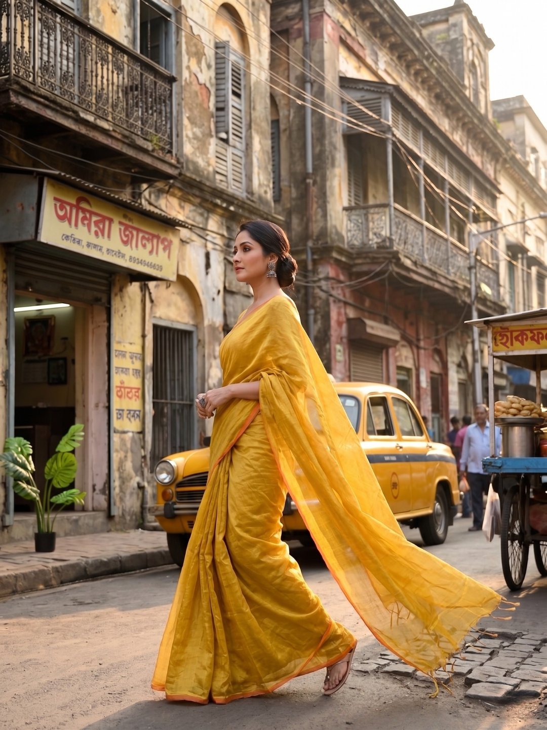 Haldi Kiran | Yellow Handloom Tissue Saree