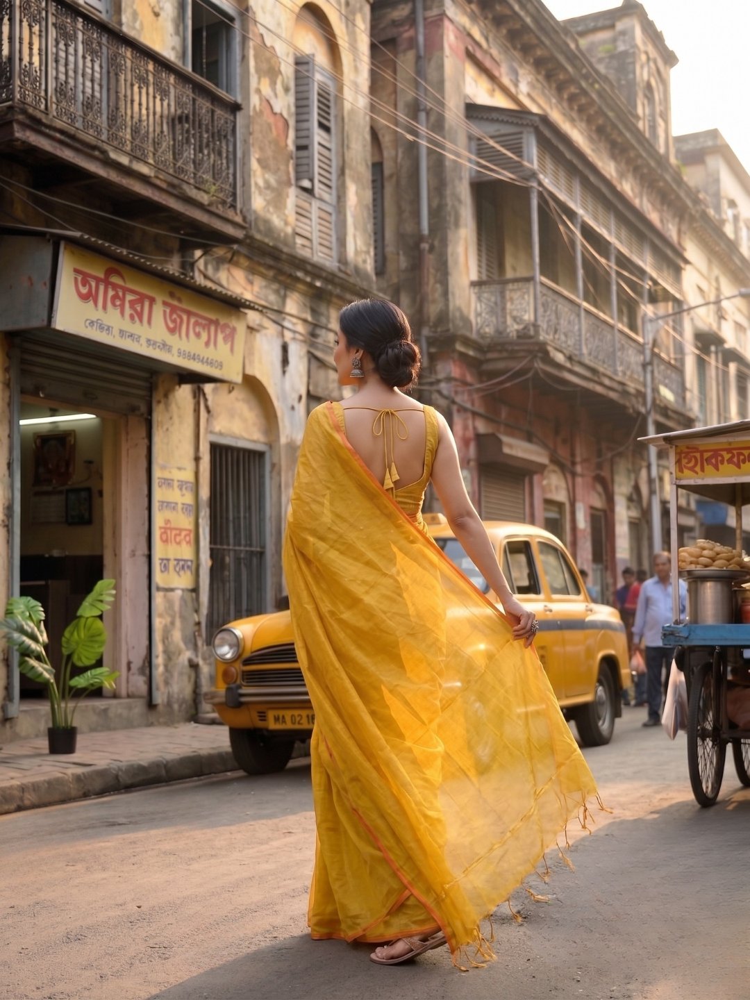 Haldi Kiran | Yellow Handloom Tissue Saree