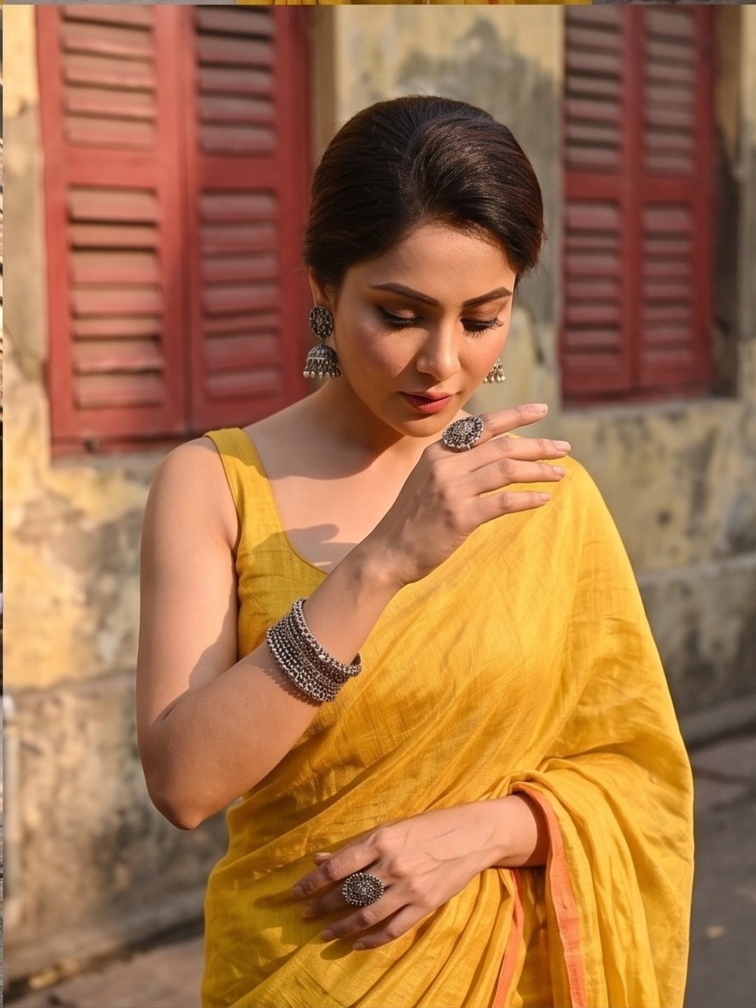 Haldi Kiran | Yellow Handloom Tissue Saree