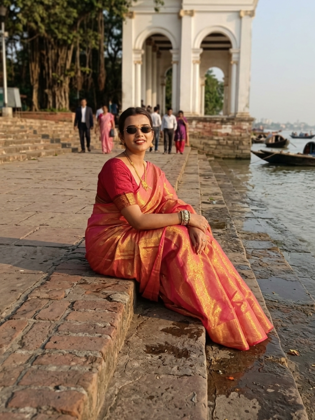 Orange Glow | Orange Handloom Tissue Saree