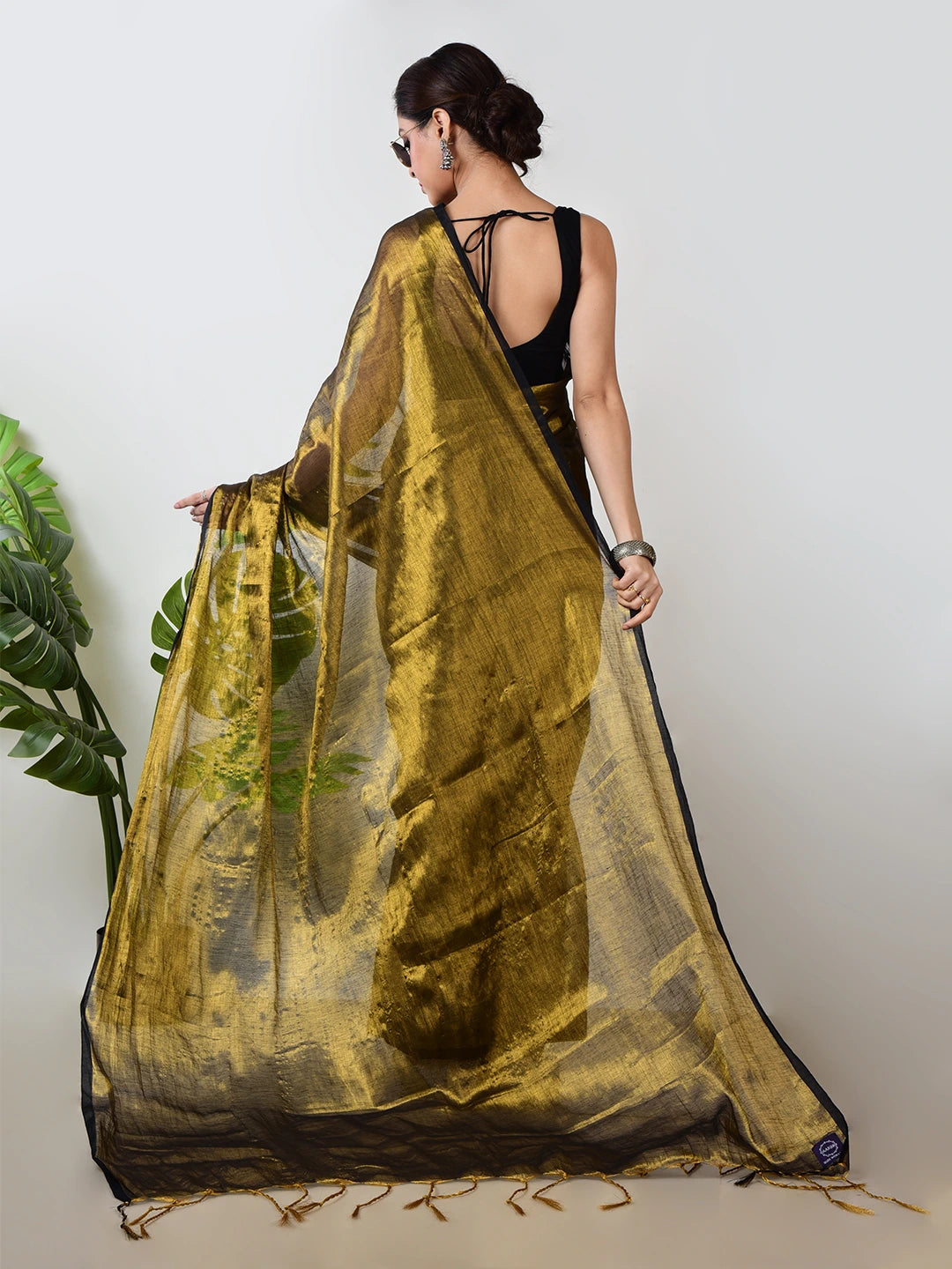 Swarnika | Gold Handloom Tissue Saree