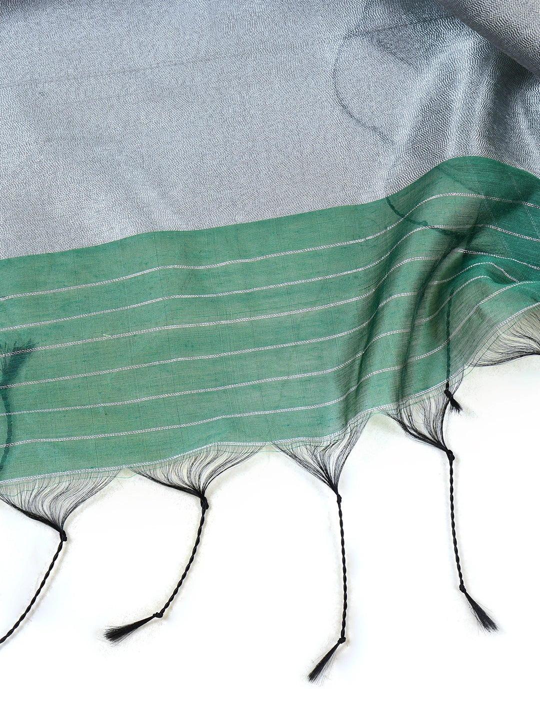 Mint Whisper | Turquoise Green Handloom Linen Saree