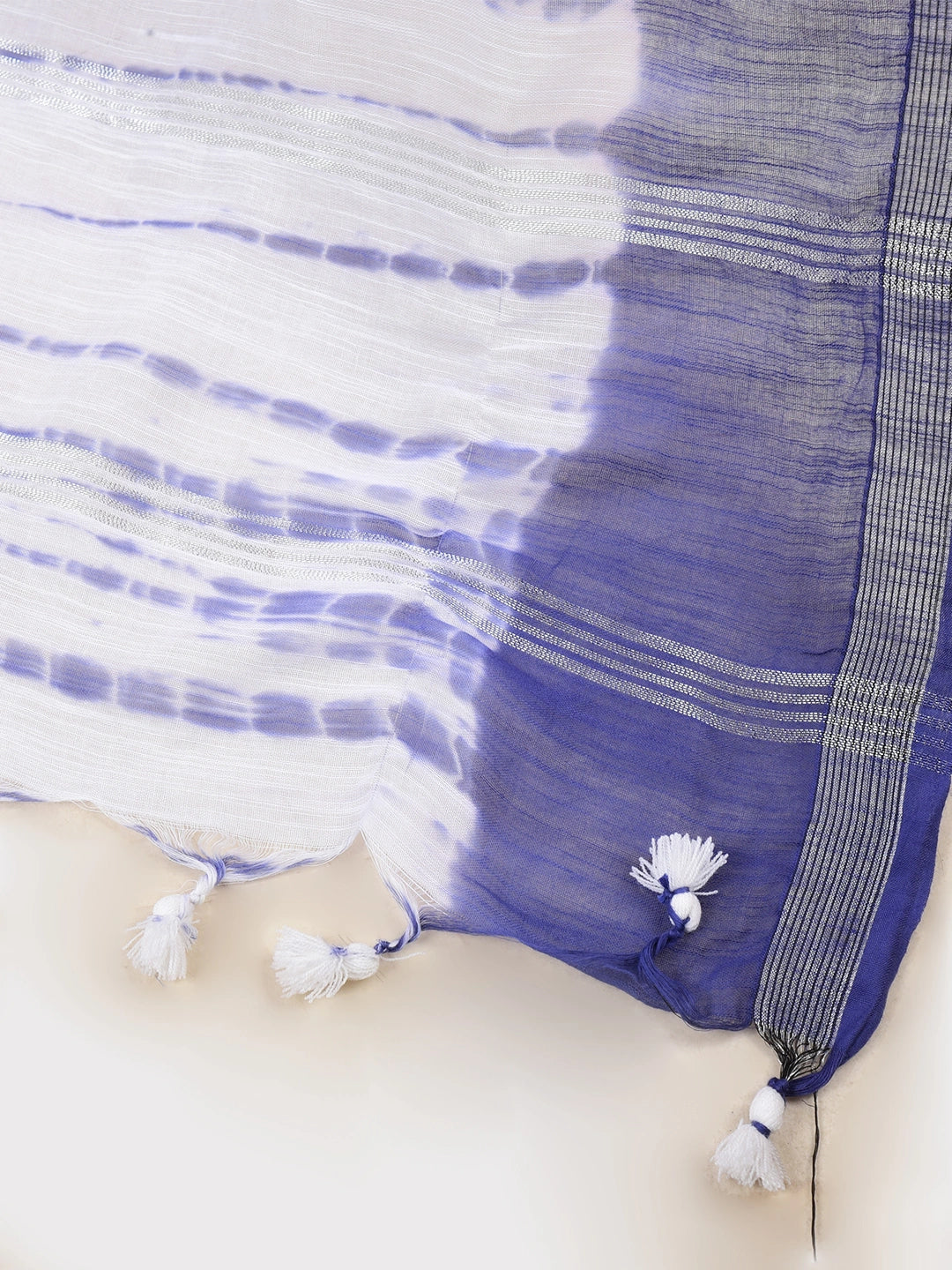 Megh Neela |  Blue Handloom Mul Cotton Saree