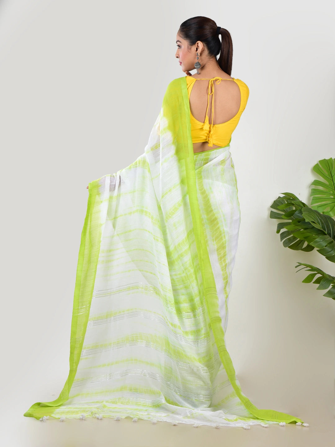 Hara Saaz | Green Handloom Mul Cotton Saree