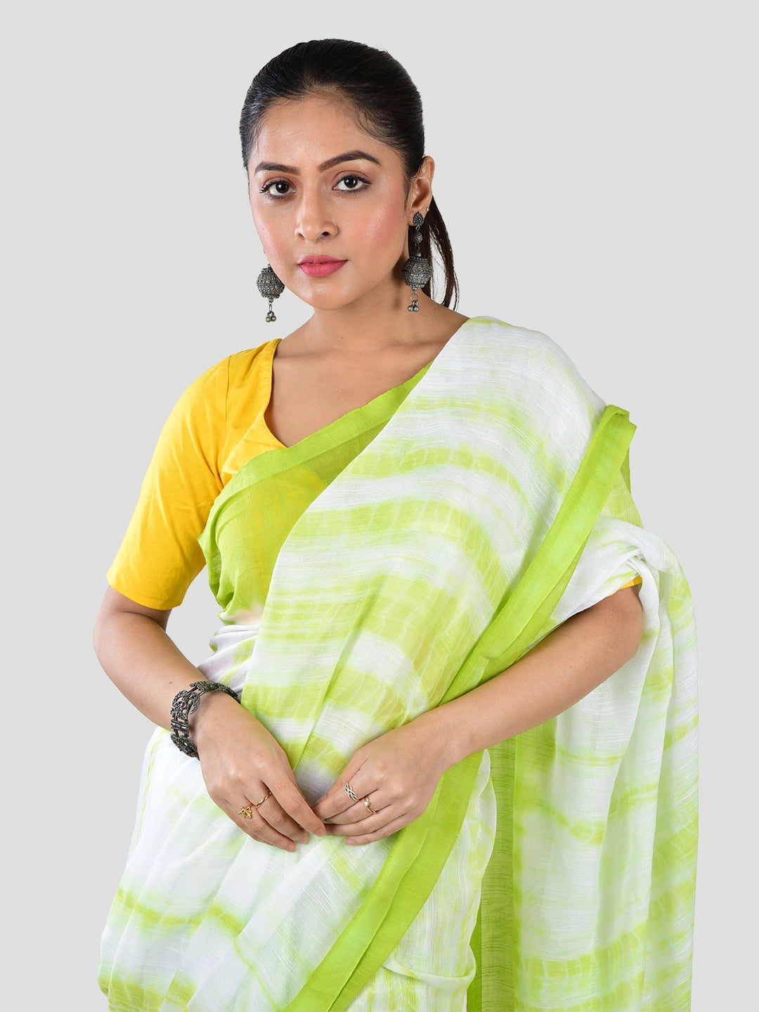 Hara Saaz | Green Handloom Mul Cotton Saree