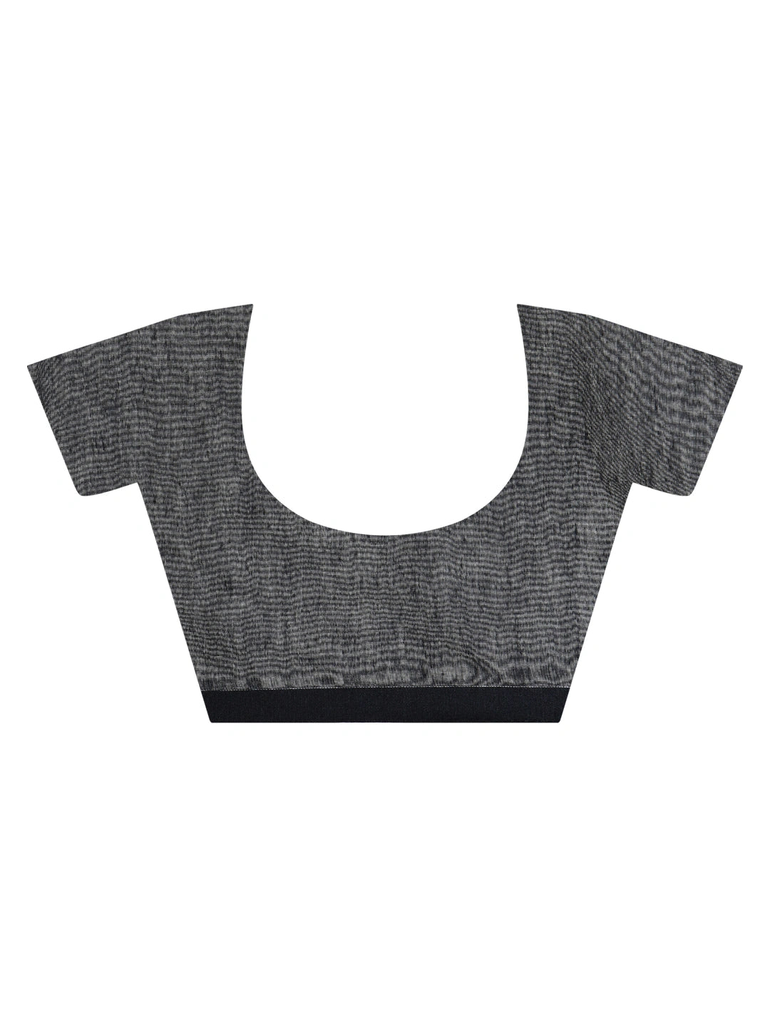Nritya Nupur | Black Handloom Linen Saree with White Zari Stripe