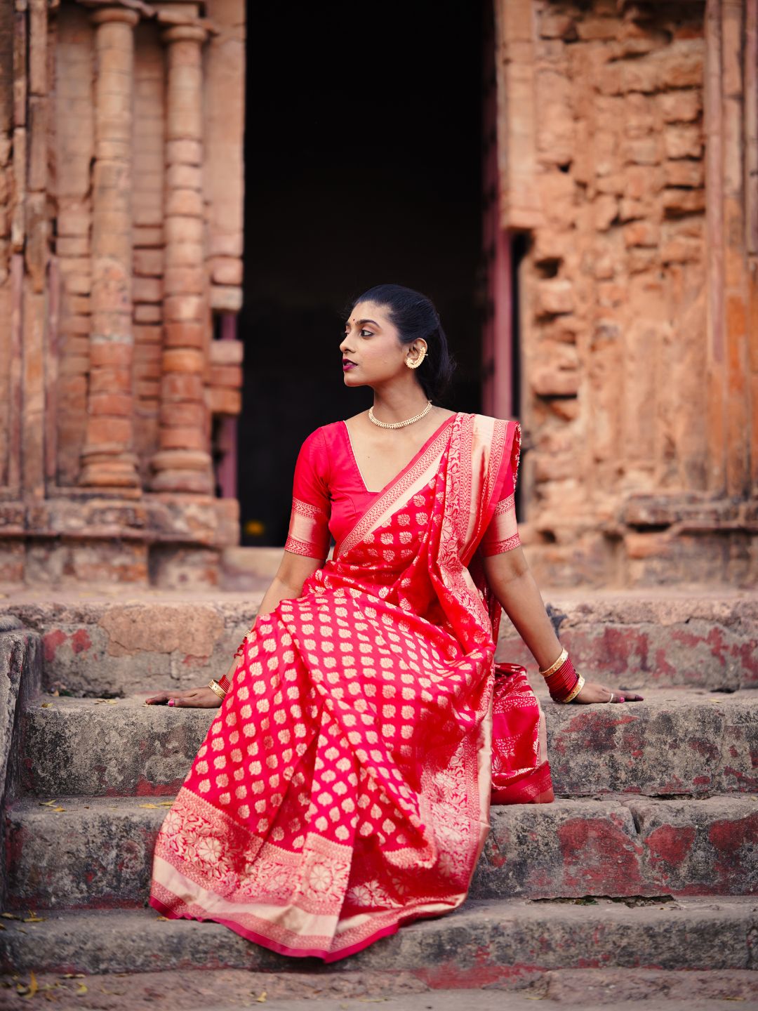 Laal Shringar | Red Handloom Banarsi Saree