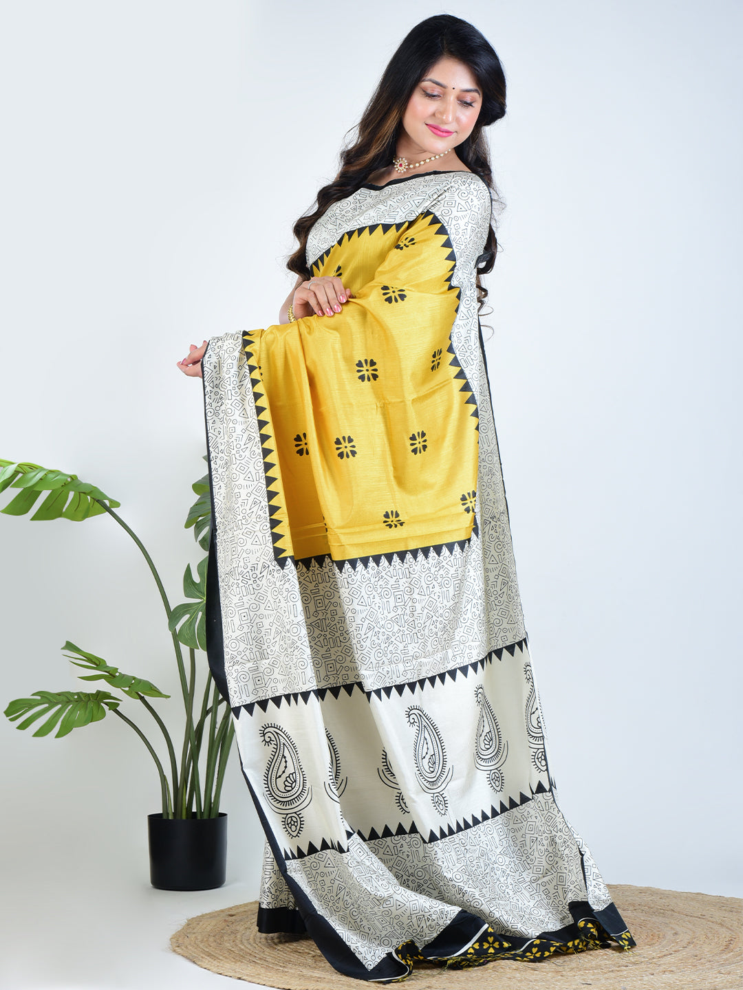 Saffron Glow | Yellow Silk Saree