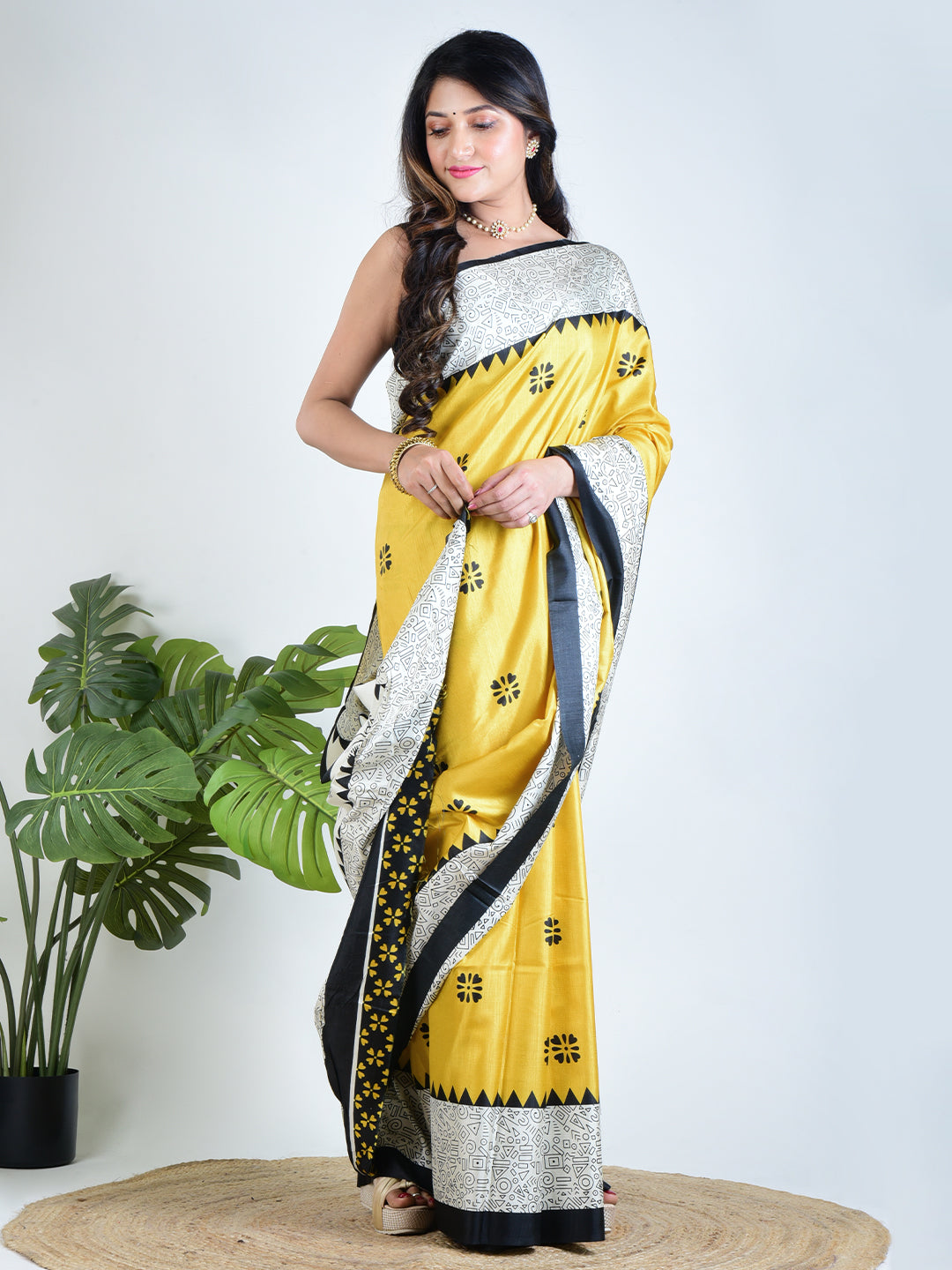 Saffron Glow | Yellow Silk Saree