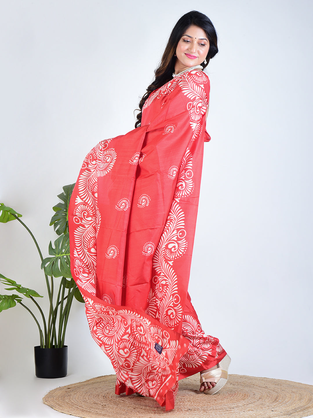 Scarlet Grace | Red Silk Saree