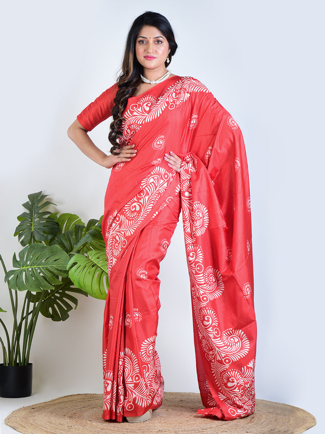 Scarlet Grace | Red Silk Saree