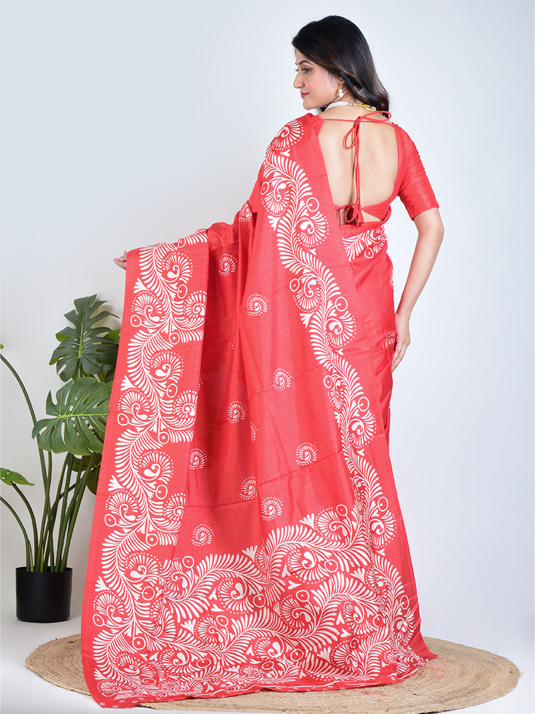 Scarlet Grace | Red Silk Saree