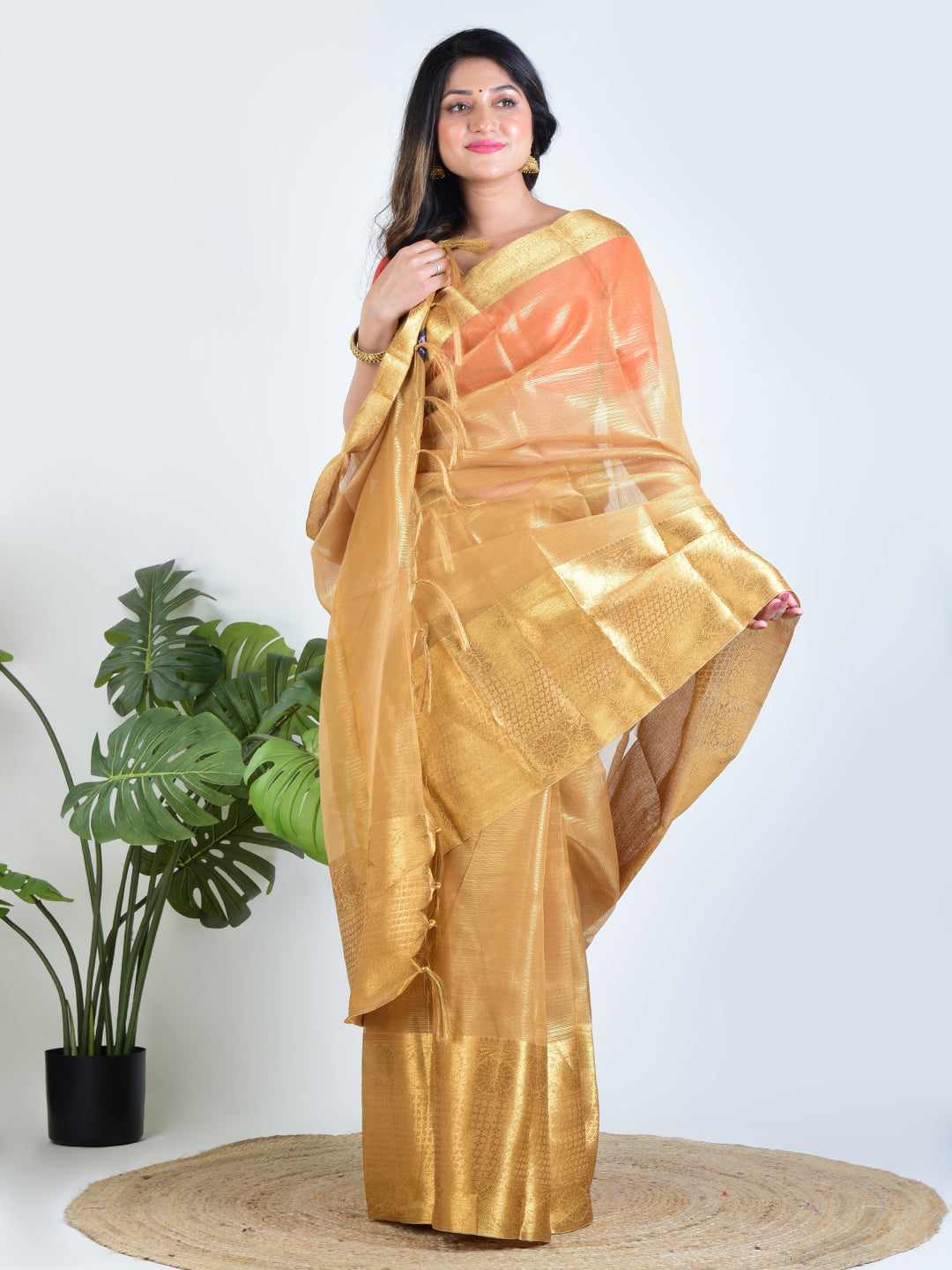 Golden Eclipse | Gold Banarasi Tissue Saree